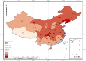 2017年中国老年人口比重的空间分布