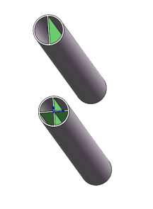 分腔式PVC套管2套效果图（上面是两腔式PVC套管，下面是四腔式PVC套管）
